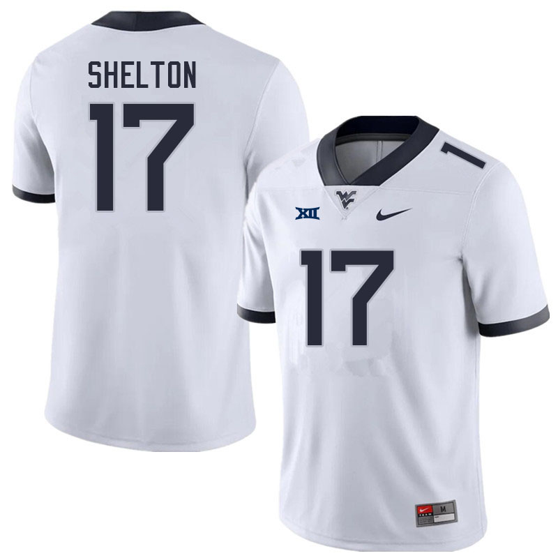 Men #17 Jaylon Shelton West Virginia Mountaineers College Football Jerseys Sale-White - Click Image to Close